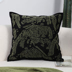 SOGA  2X 45cm Nature-Inspired Midnight Green Embroidered Pillowcase