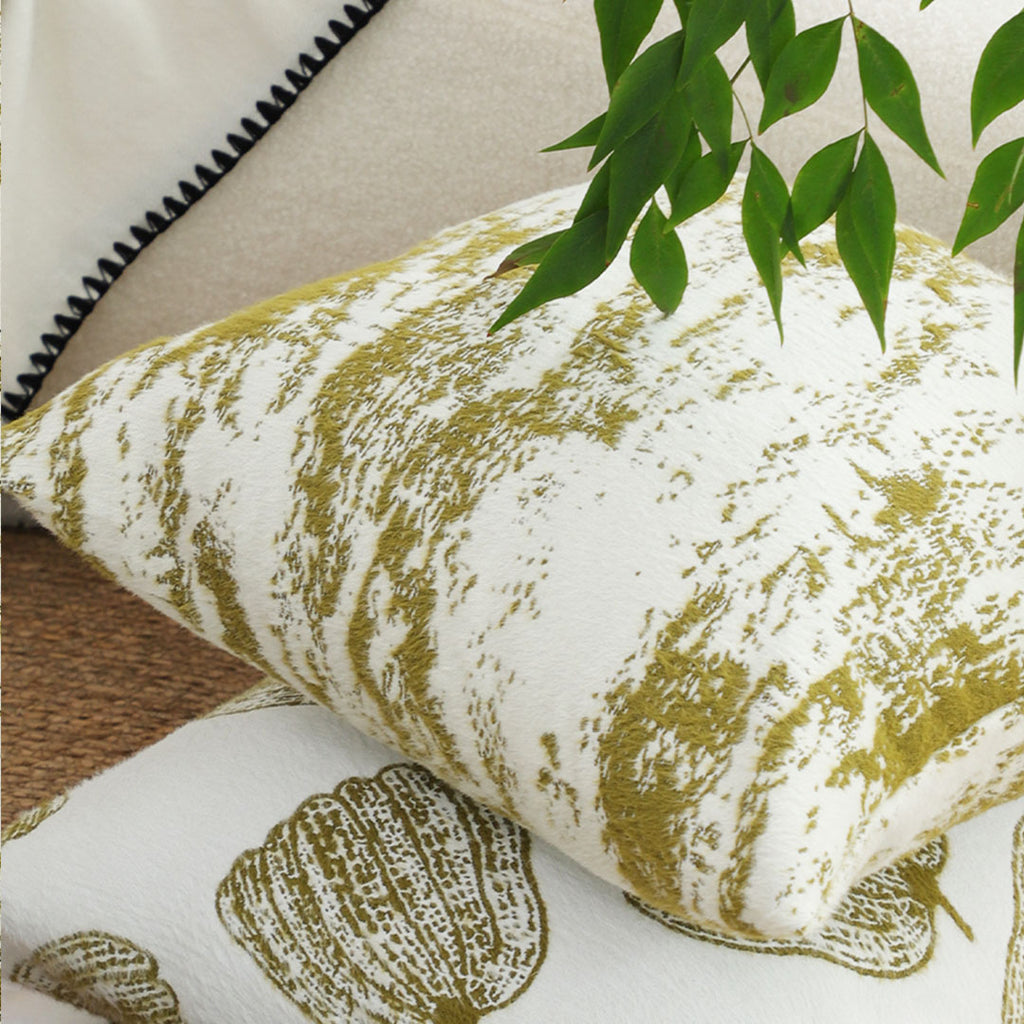 SOGA 45cm Moss-White Cascade Brushstroke Decorative Pillowcase