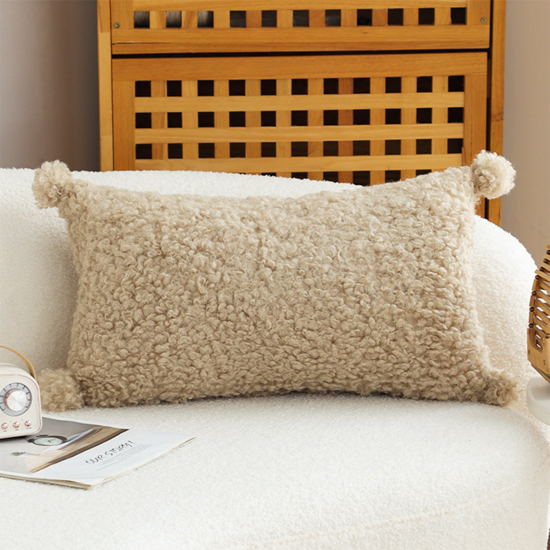 SOGA 2X 30x50cm Caramel Bouclé Luxury Pillowcase