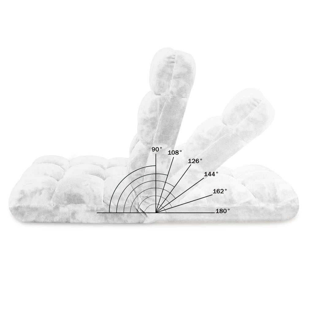 SOGA Floor Recliner Folding Lounge Sofa Futon Couch Folding Chair Cushion White x4