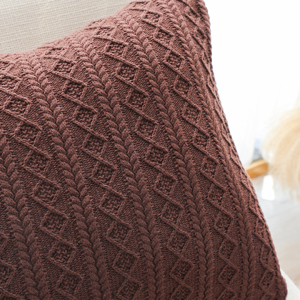 SOGA 2X 45cm Cable Knit Luxury Pillowcases – Cozy Decorative Cushion Covers for Sofa, Bed & Home Décor