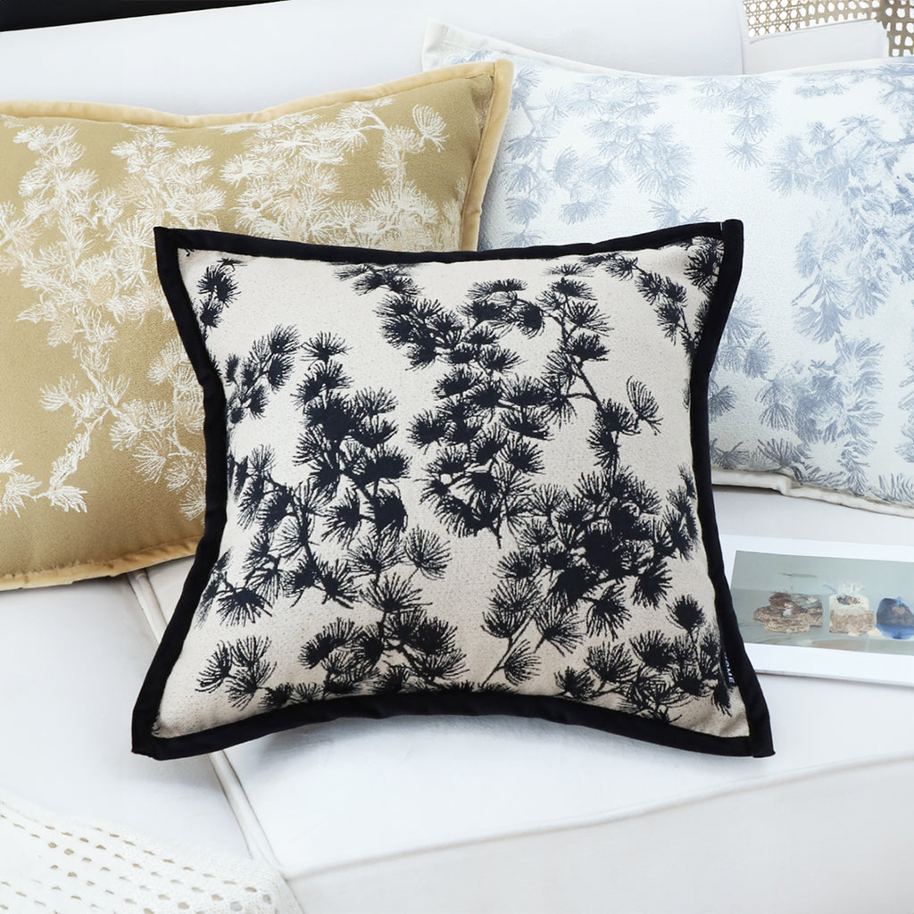SOGA 2X 45cm Black Floral Pillowcase