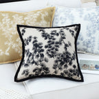 SOGA 2X 45cm Black Floral Pillowcase