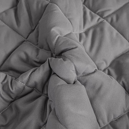 SOGA Grey 183cm Wide Cross-Hatch Mattress Cover Thick Quilted Stretchable Bed Spread Sheet Protector with Pillow Covers