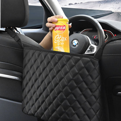SOGA 4X Black Leather Car Storage Portable Hanging Organizer Backseat Multi-Purpose Interior Accessories Bag