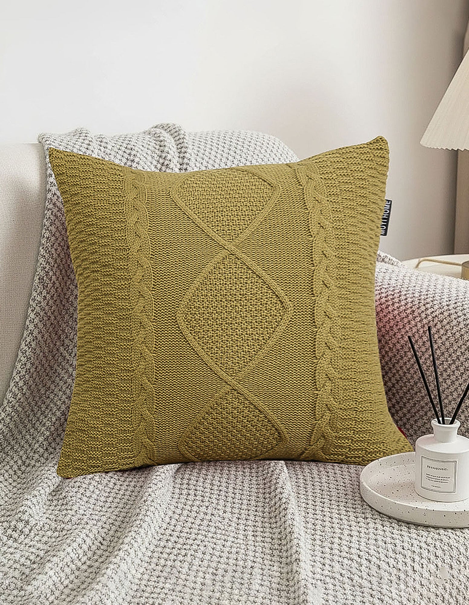 SOGA 2X 45cm Retro Twisted Vine Rhombus Pillowcase