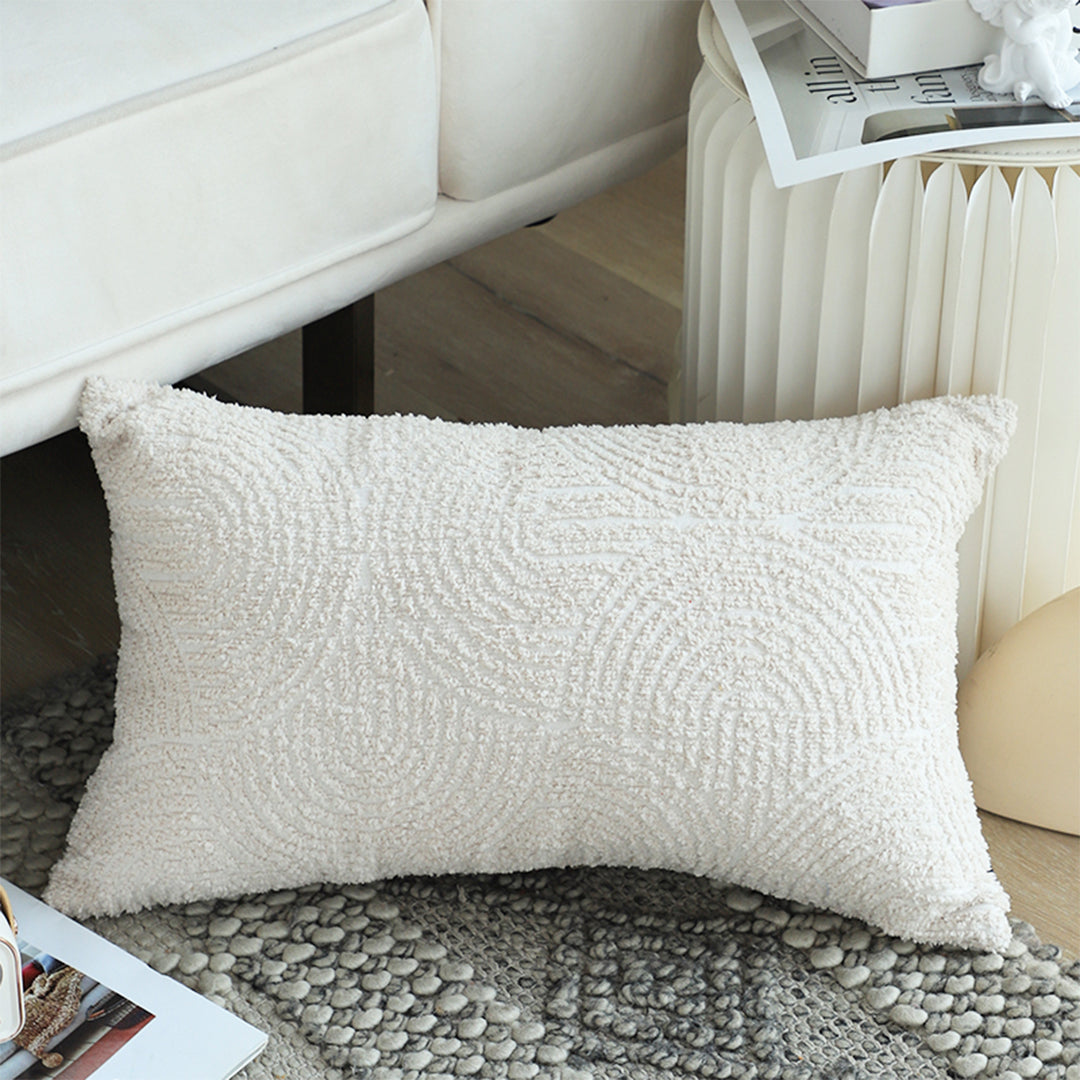 SOGA 30x50cm Embroidered Off-White Lumbar Pillowcase for Modern Home