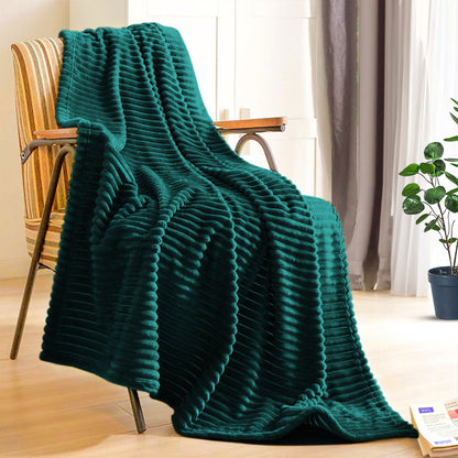 SOGA 2X Throw Blanket Warm Cozy Striped Pattern Thin Flannel Coverlet Fleece Bed Sofa Comforter