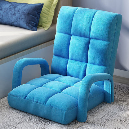 SOGA 2X Foldable Lounge Cushion Adjustable Floor Lazy Recliner Chair with Armrest Blue