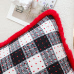 SOGA 45cm CozyFest Square Buffalo Plaid Fleece Pillowcase