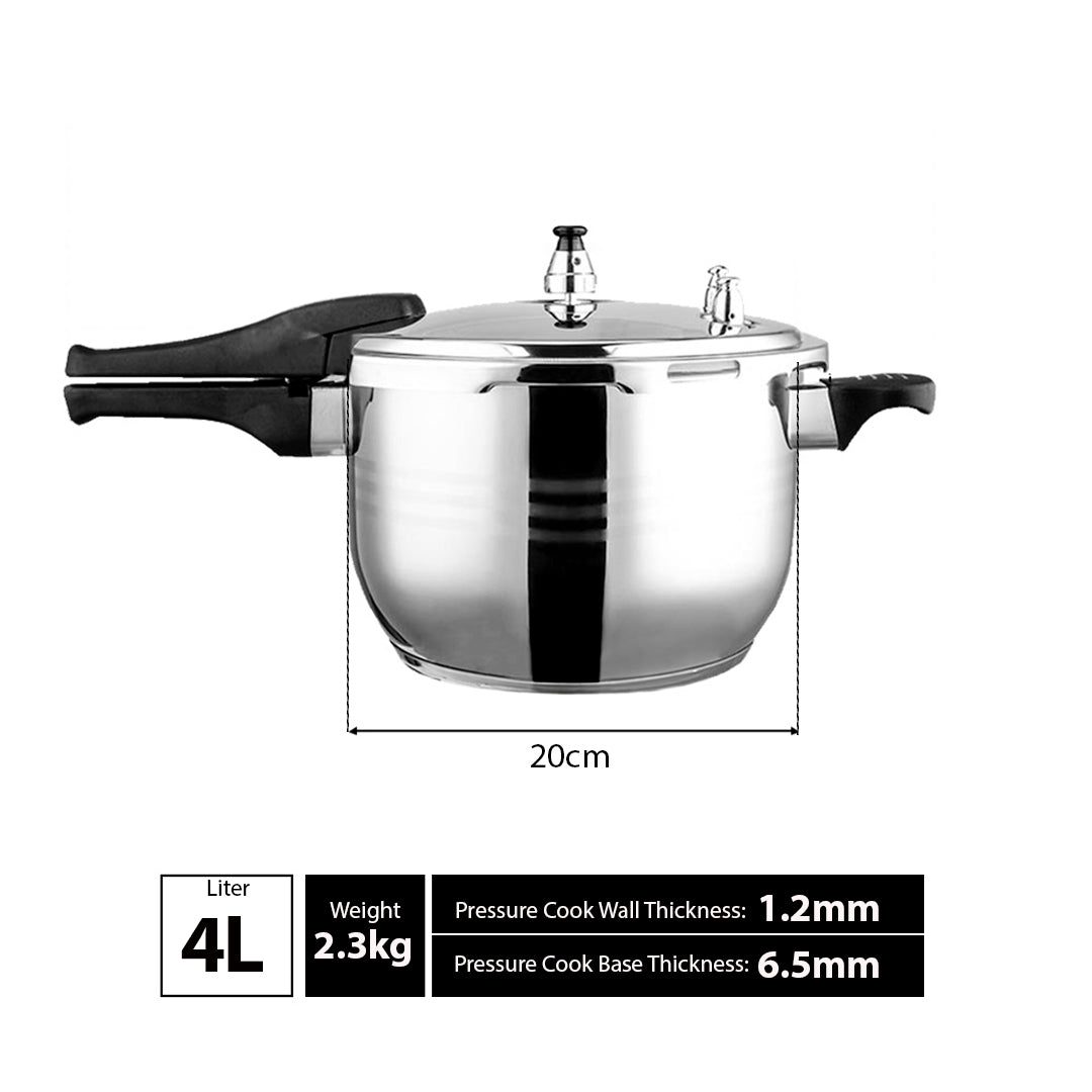 4L Commercial Grade Stainless Steel Pressure Cooker