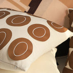 SOGA 45cm Modern Cream Brown Oval Pattern Textured Pillowcase