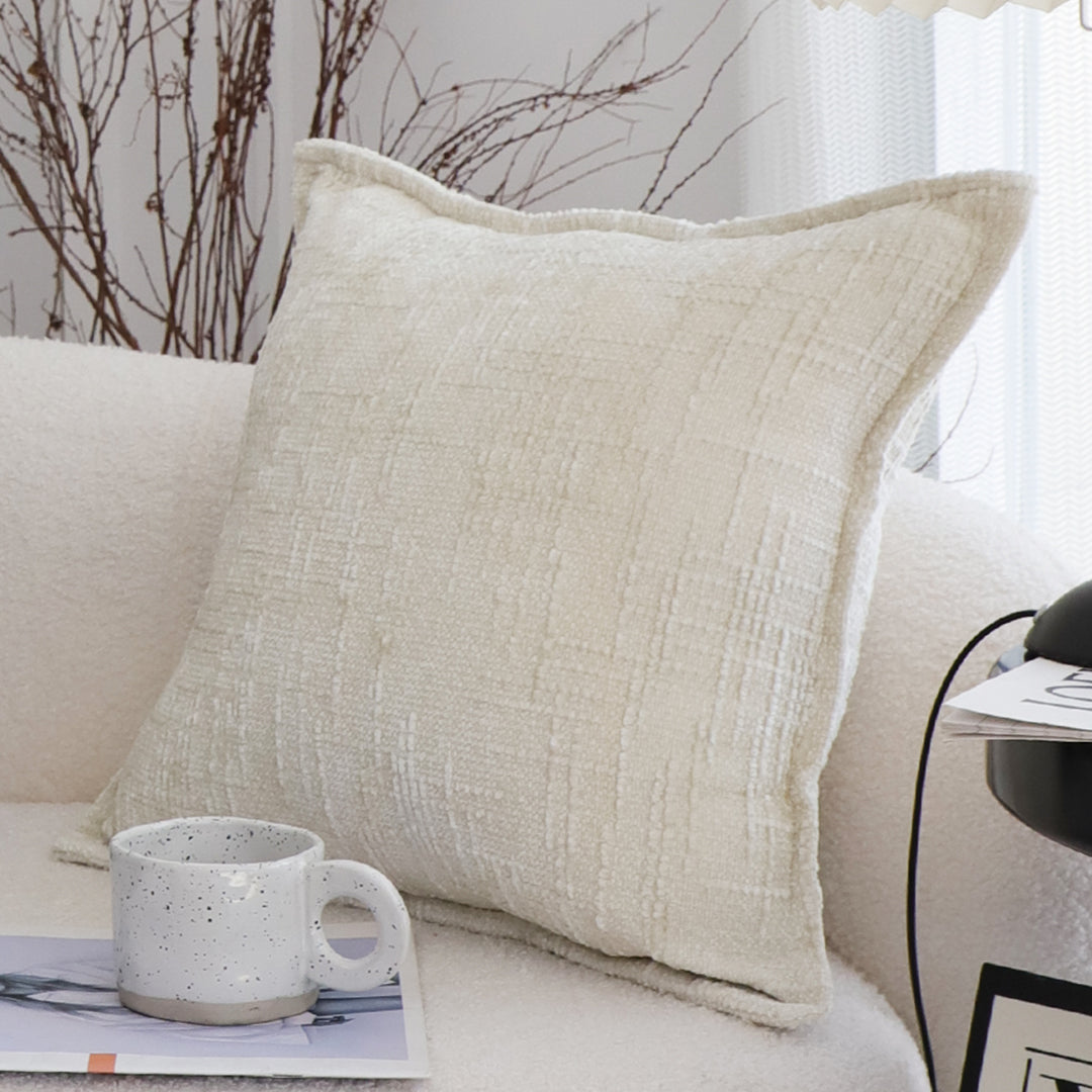 SOGA 45cm Cozy Cream Textured Throw Pillowcase