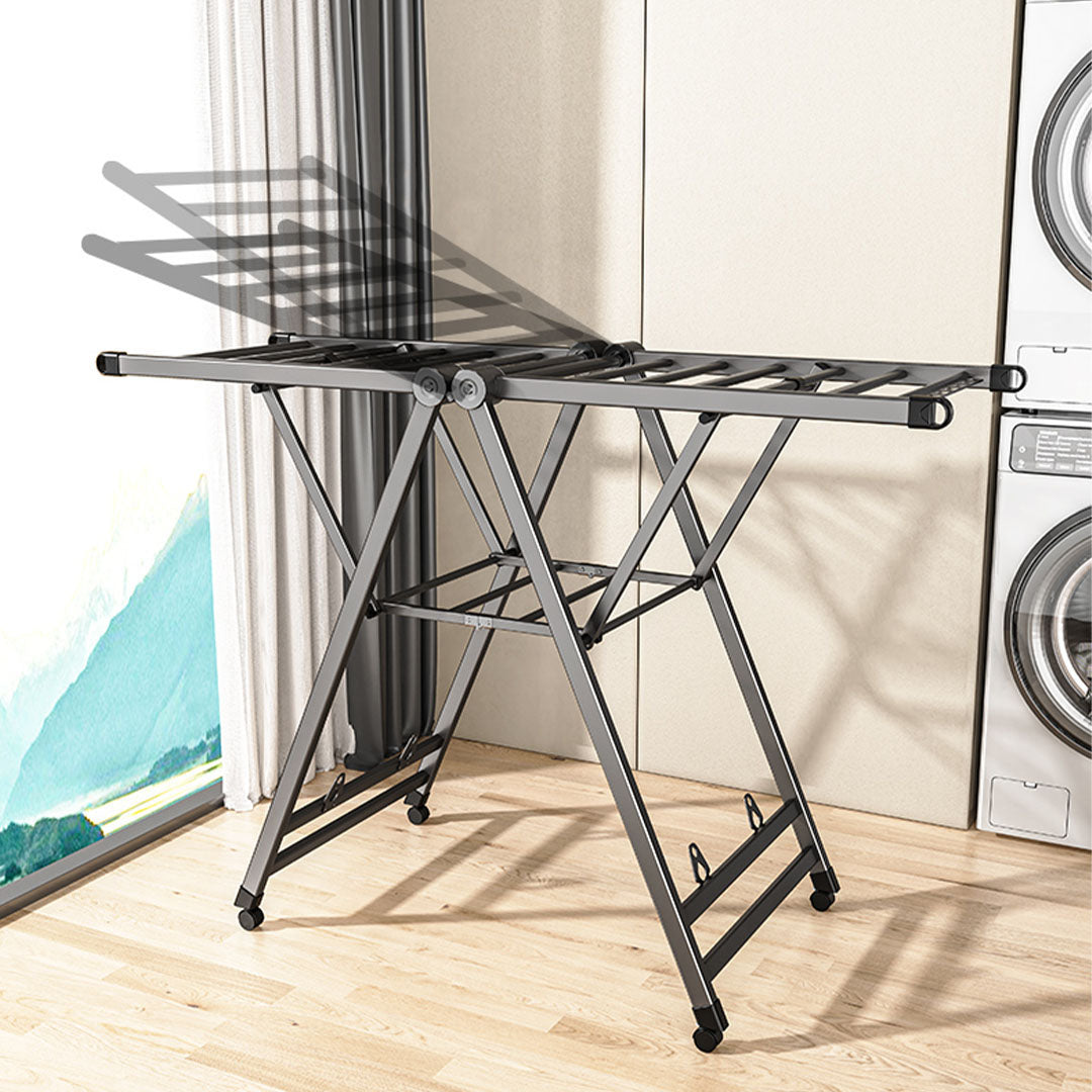 SOGA 2X 1.4m Portable Wing Shape Clothes Drying Rack Foldable Space-Saving Laundry Holder