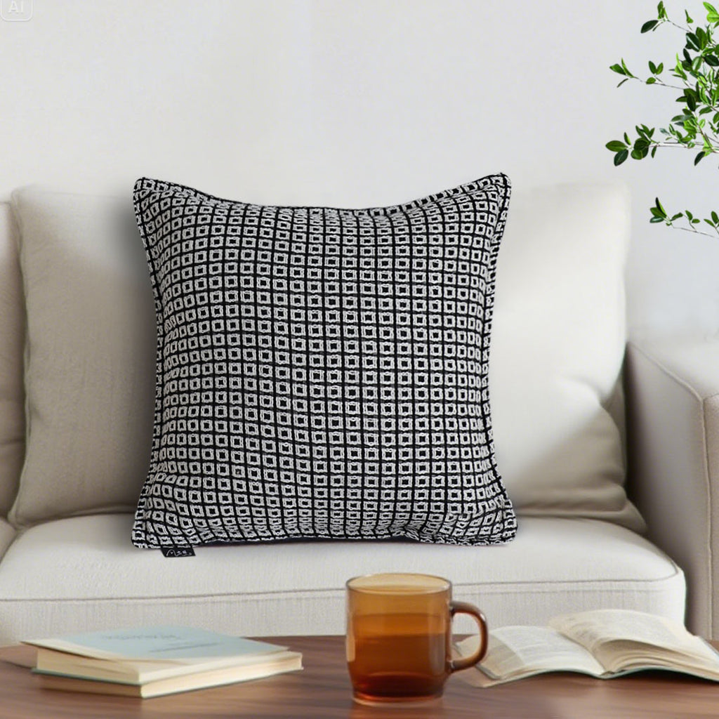 SOGA 45cm Monochrome Black & White Decorative Polyester Pillowcase