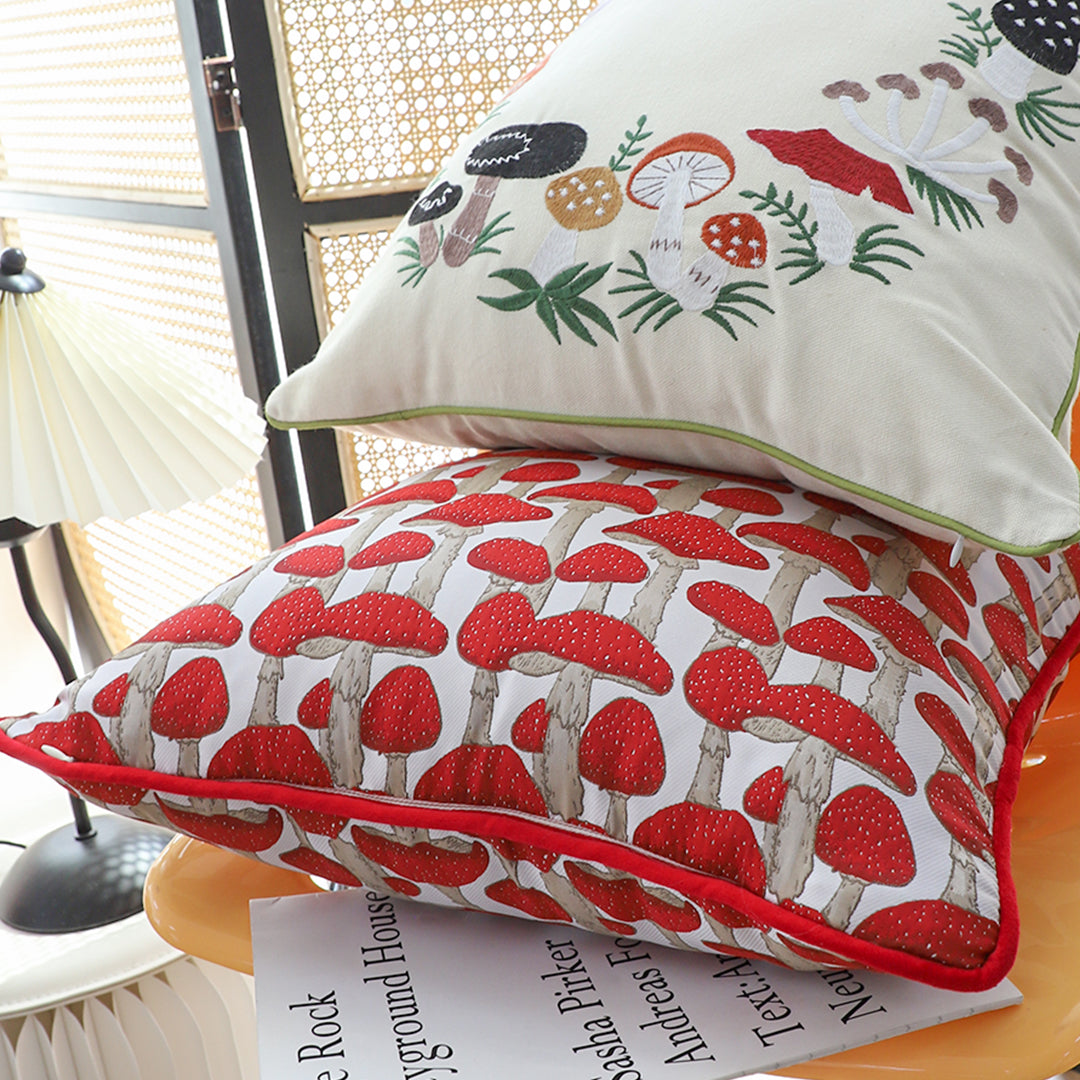 SOGA 45cm Ginkgo Leaf Pillowcase (Red)
