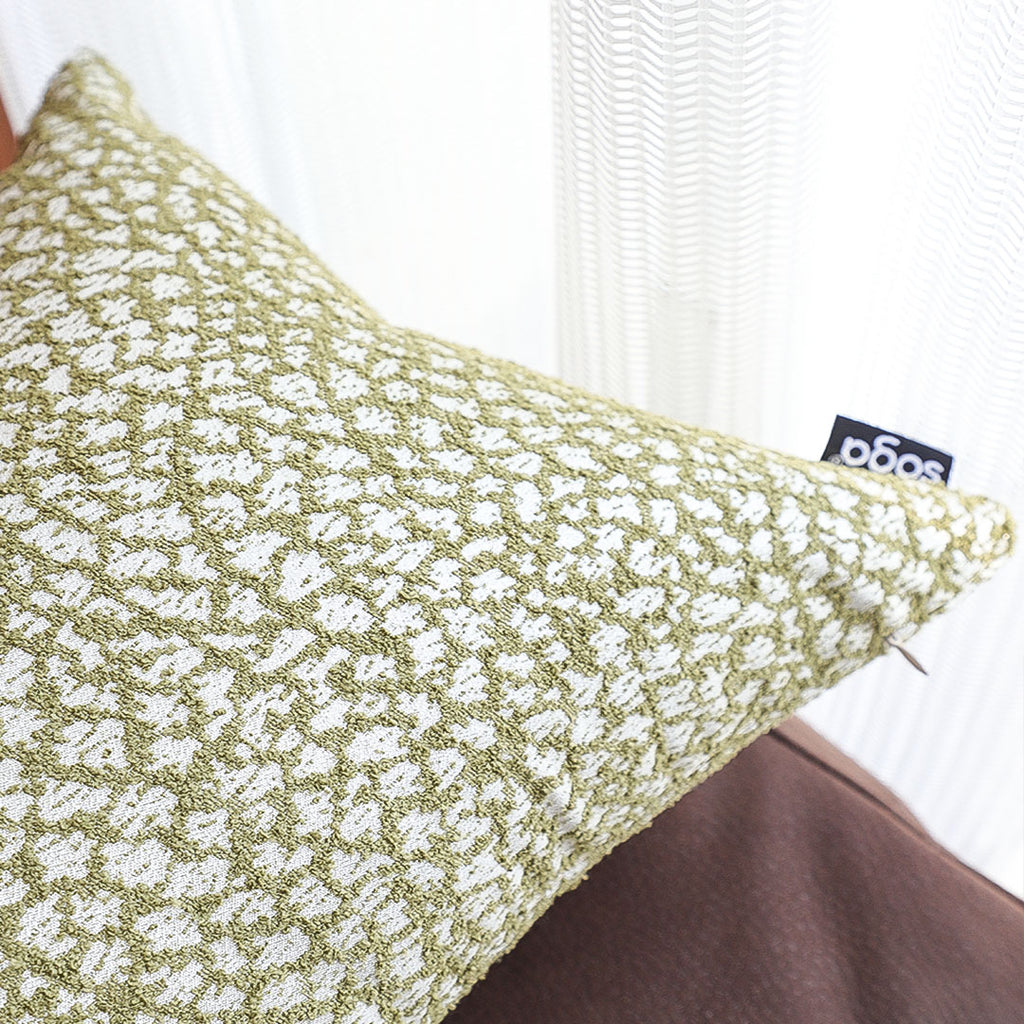 SOGA 30x50cm Rectangular Textured Pillowcase – Olive Green Accent