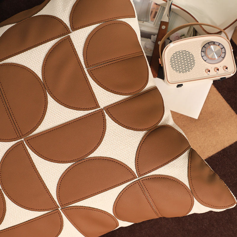 SOGA 45cm Retro Geometric Circle Pillowcase