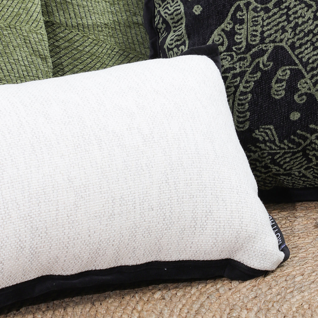 SOGA 30x50cm Olive Green Minimalist Lumbar Pillowcase with Black Trim