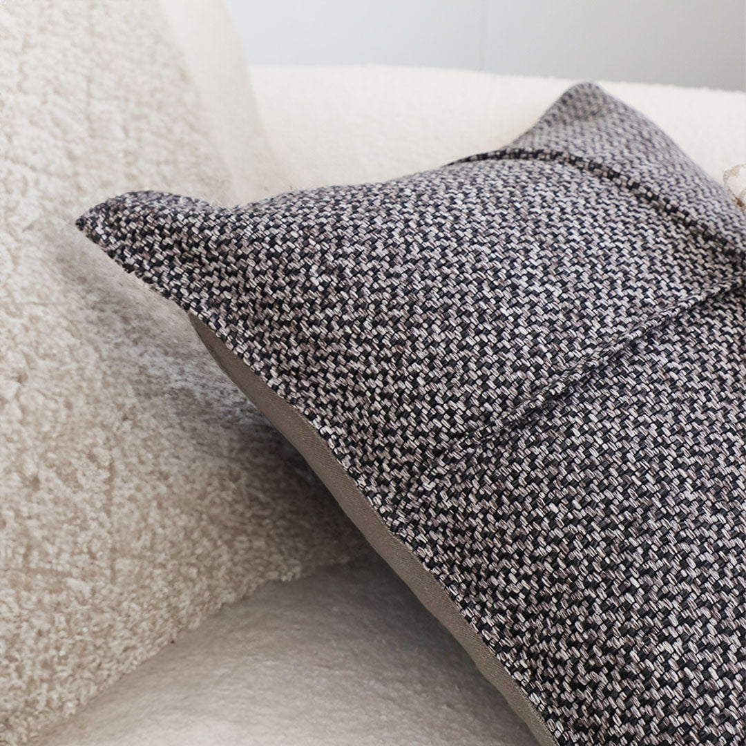 SOGA 45cm  UrbanWeave Charcoal Tweed Pillowcase