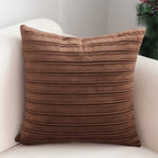 SOGA 2X 45cm Rust Leather-Look Pleated Pillowcase
