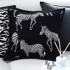 SOGA Set of 2 – 45cm Wildlife Zebra Scene Decorative Pillow Covers, Black & White Cushion Covers
