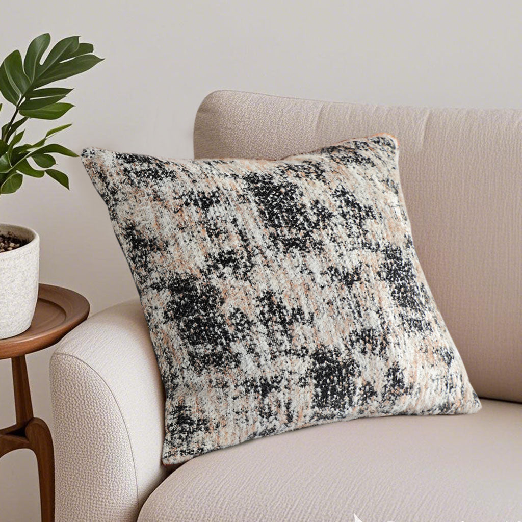 SOGA 45cm Black & Beige Textured Pillowcase