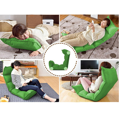 SOGA 2X Foldable Tatami Floor Sofa Bed Meditation Lounge Chair Recliner Lazy Couch Green