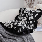 SOGA 2X 45cm  Elegant Black & White Cushion Cover with Tassels