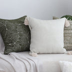 SOGA 2X 45cm Minimalist Cream Tassel Pillowcase with tassels