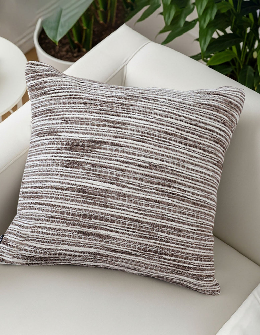 SOGA 2X 45cm Neutral Striped Woven Pillowcase