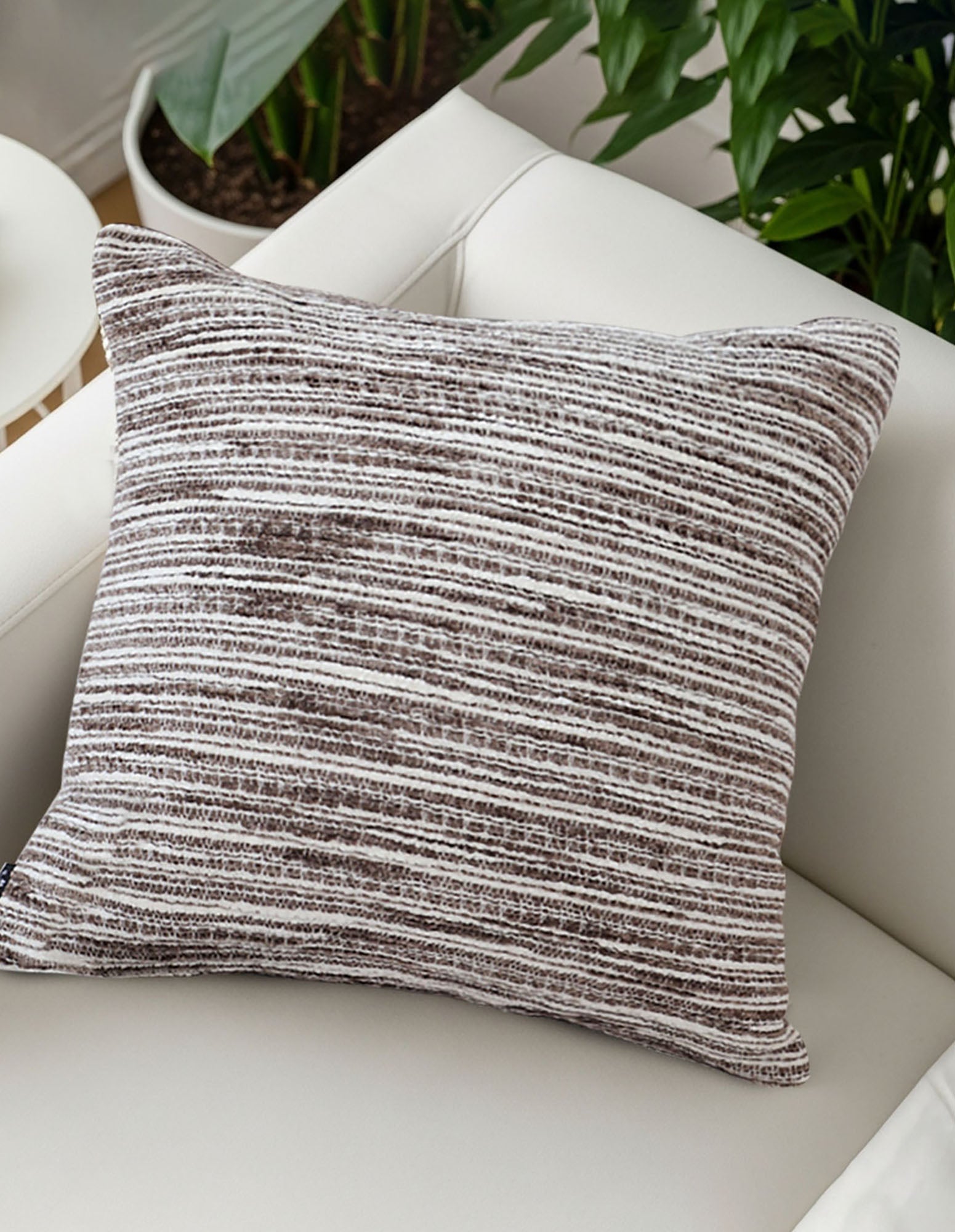 SOGA 2X 45cm Neutral Striped Woven Pillowcase