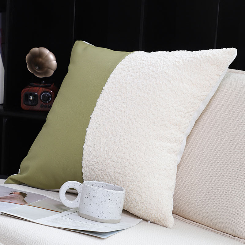 SOGA 45cm Modern Two-Tone Green & Cream Pillowcase