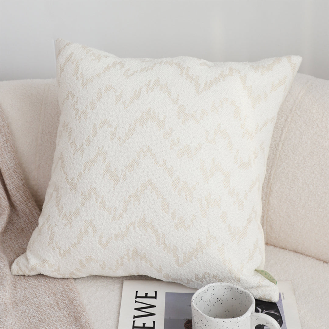 SOGA 45cm Cream Chevron Embroidered Pillowcase