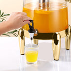 SOGA Stainless Steel 3.2 Gal Beverage Dispenser Hot and Cold Juice Water Tea Chafer Urn Buffet Drink Container Jug with Gold Accents