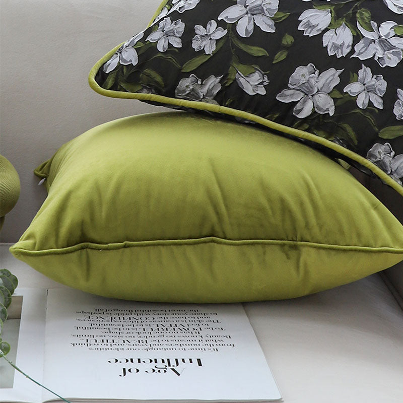 SOGA 45cm Olive Green Velvet Pillow Cover