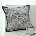 SOGA 45cm Abstract Square Pillowcase with Black Edging