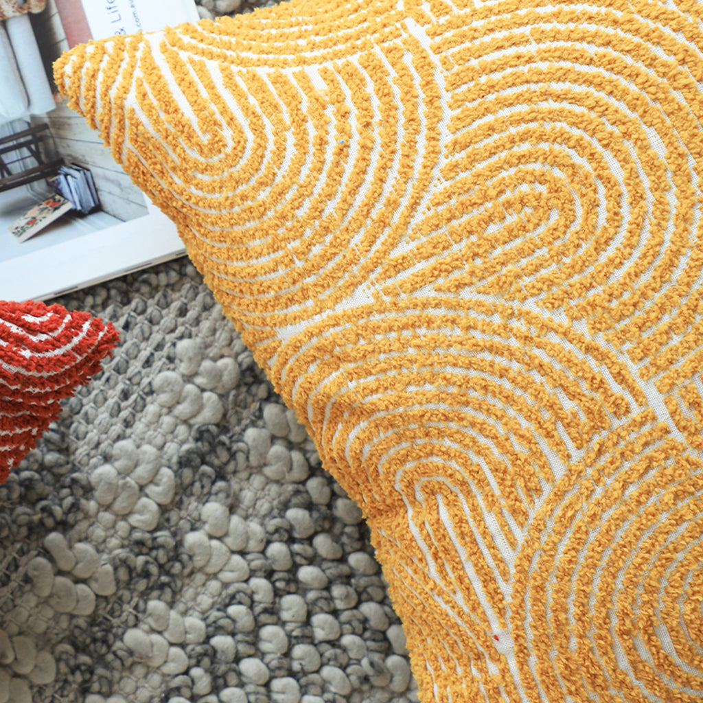 SOGA 45cm Mustard Yellow Geometric Pillowcase