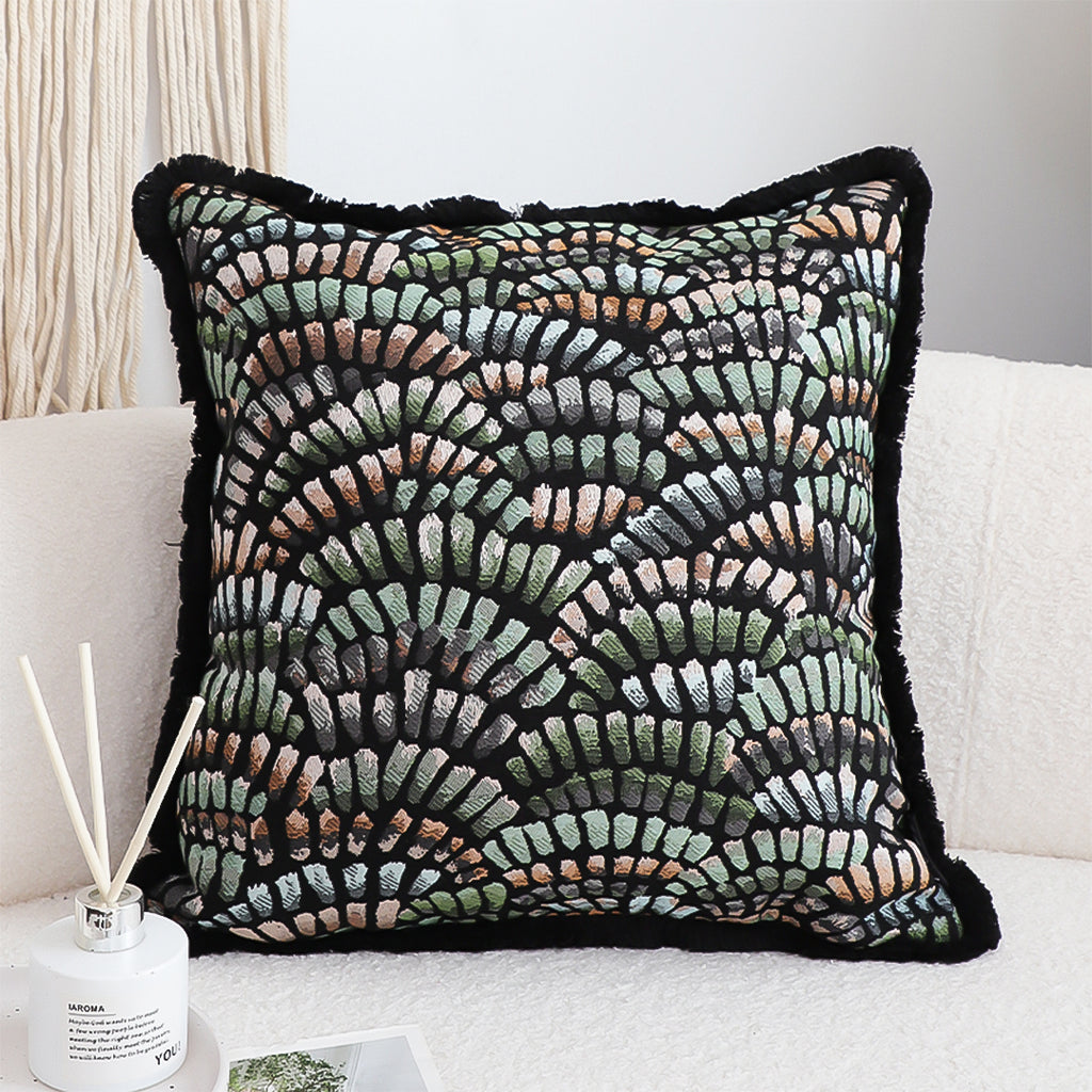 SOGA 45cm Regal Peacock Jacquard Pillow Cover