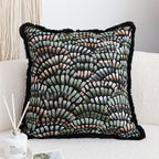 SOGA 45cm Regal Peacock Jacquard Pillow Cover