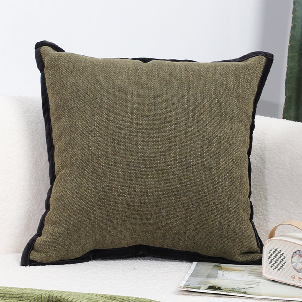 SOGA 45cm Soft Olive Green Square Decorative Pillowcase