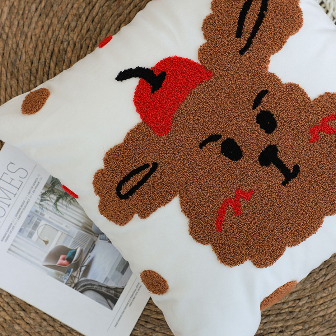 SOGA 45cm Sweet Cherry Bear Hug Decorative Pillowcase