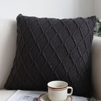 SOGA 45cm Charcoal Grey Cable Knit Pillow Cover