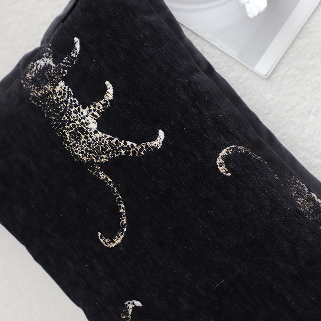 SOGA 30x50cm Elegant Black Panther Embroidered Decorative Pillowcase