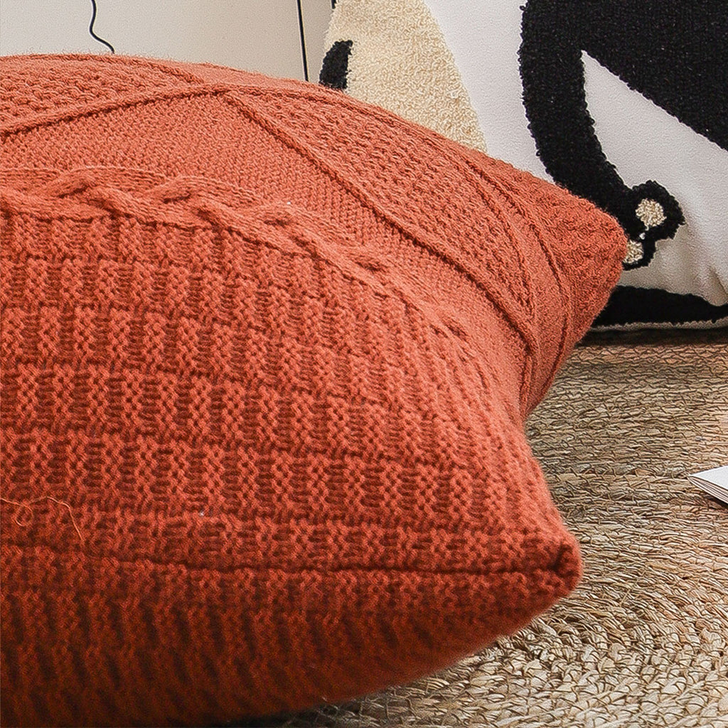 SOGA 45cm Cable Knit Diamond Pillowcase