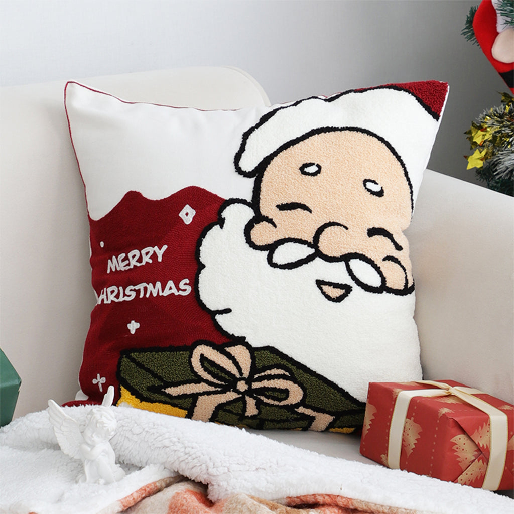 SOGA 45cm Embroidered Santa Claus Christmas Pillow - Bring Home the Cheer