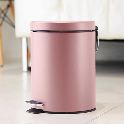 SOGA 2X Foot Pedal Stainless Steel Rubbish Recycling Garbage Waste Trash Bin Round 7L Pink