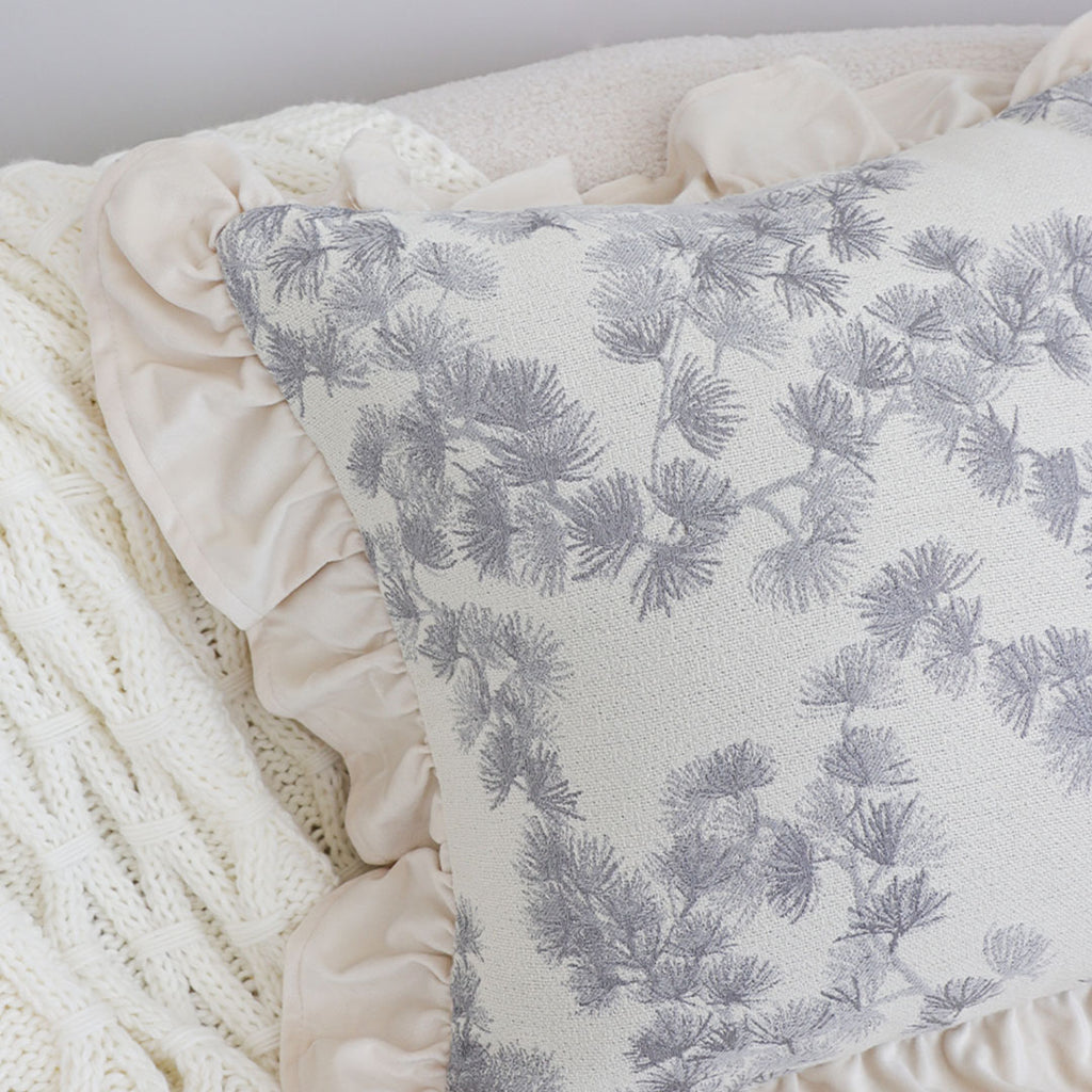 SOGA 45cm White Floral with Ruffle Trim Pillowcase