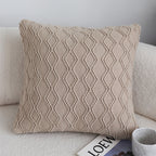 SOGA 2X 45cm Warm Beige Diamond Knit Pillowcases – Soft Decorative Cushion Covers for Sofa, Bed & Home Décor