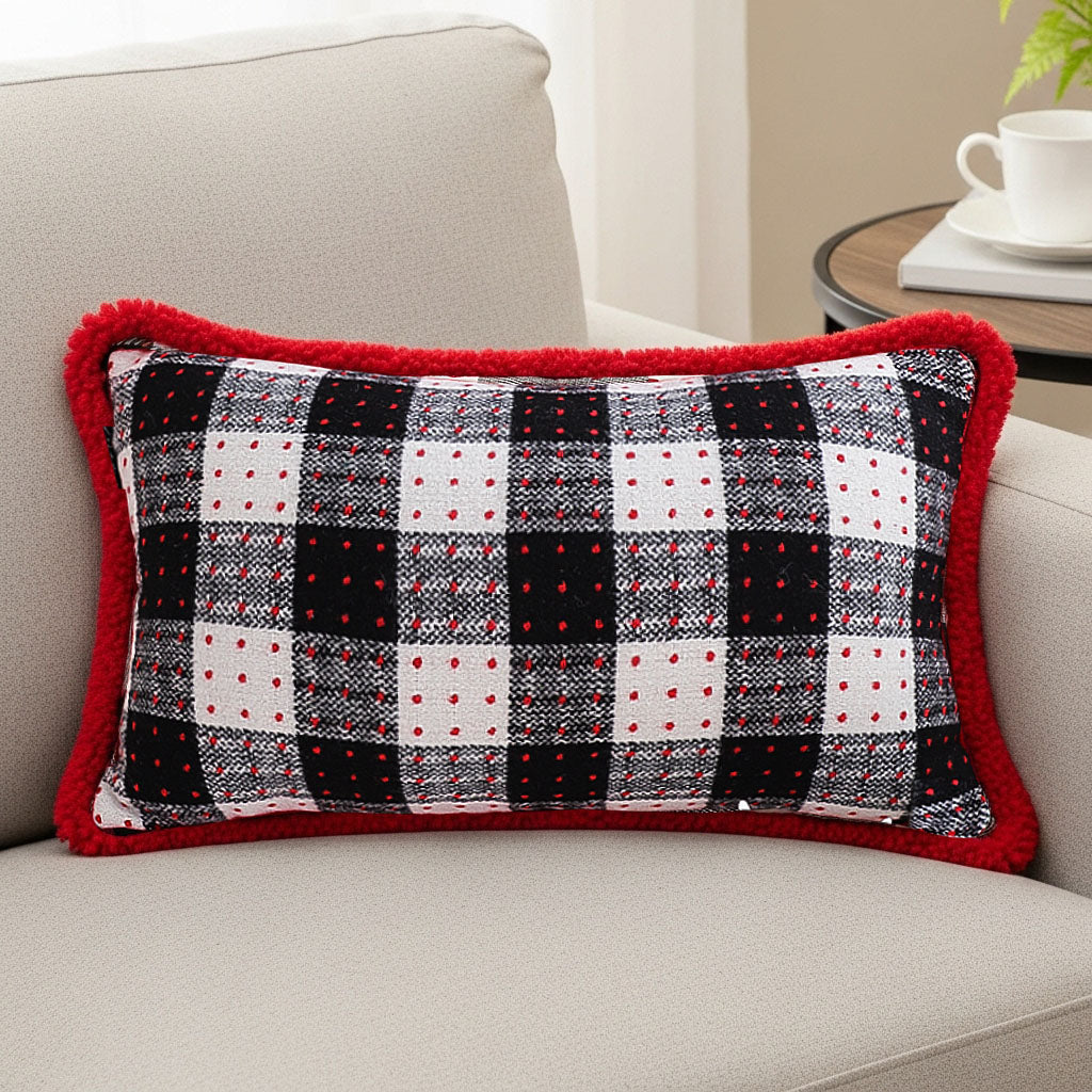 SOGA 45cm CozyFest Buffalo Plaid Pillowcase